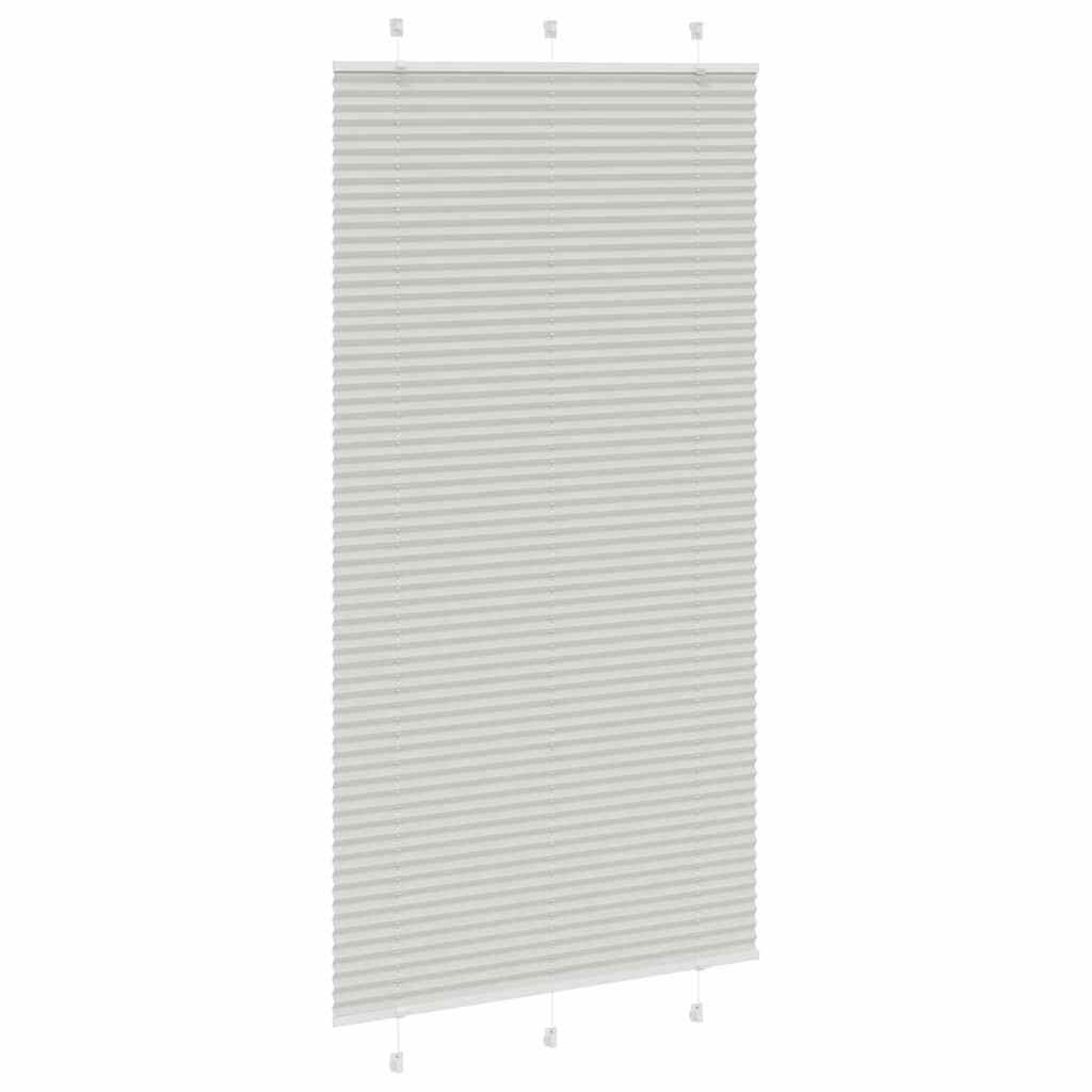 Tenda Plissettata Grigio Chiaro 105x200 cm Larghezza Tessuto
