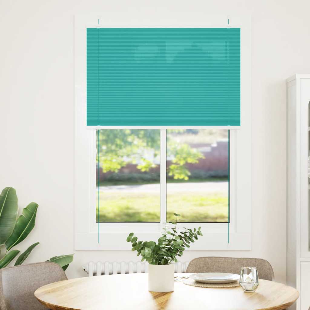 Tenda Plissettata Verde petrolio 85x150 cm Larghezza Tessuto