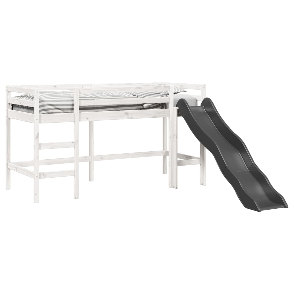 Letto a Soppalco senza Materasso Bambini Bianco 80x200cm Pino