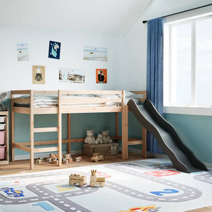 Letto a Soppalco senza Materasso Bambini 90x190cm Massello Pino