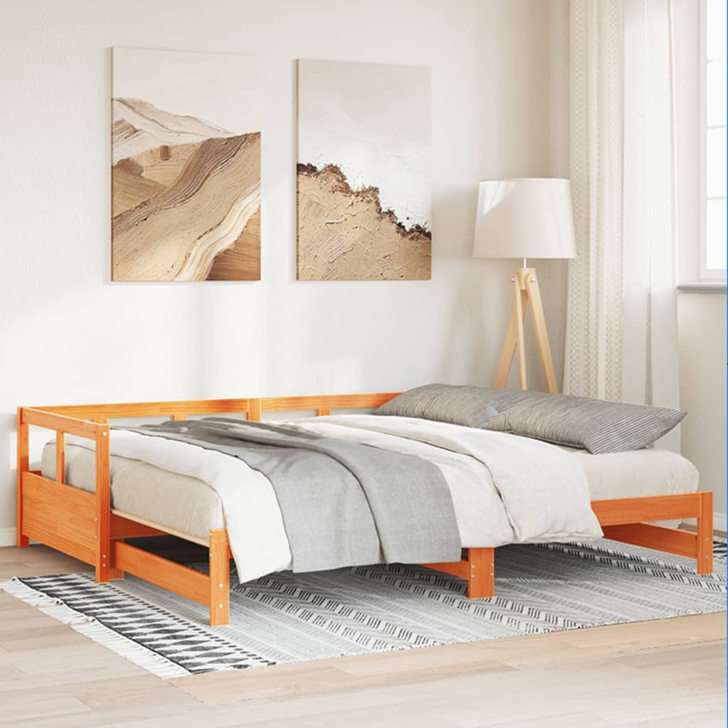 Dormeuse senza Materasso Marrone Cera 90x190 cm Legno di Pino