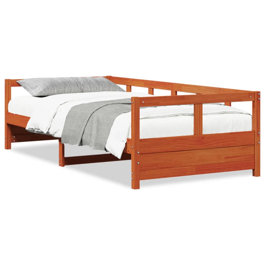 Dormeuse senza Materasso Marrone Cera 80x200 cm Legno di Pino