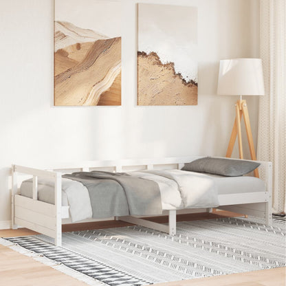 Dormeuse senza Materasso Bianca 90x200 cm Legno Massello Pino