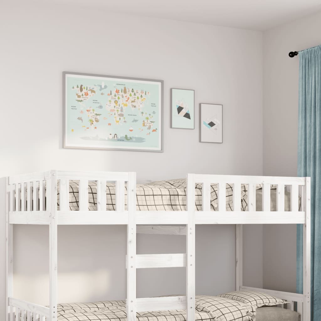 Letto per Bambini senza Materasso Bianco 80x200cm Massello Pino