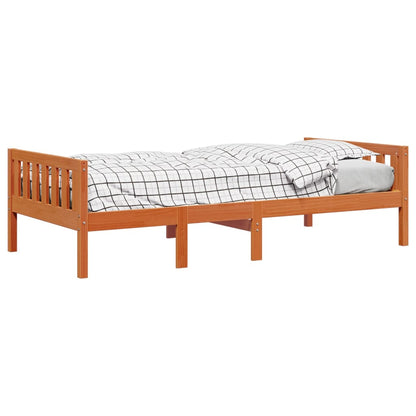 Letto Bambini senza Materasso Marrone Cera 90x200 cm Legno Pino