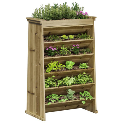 Fioriera per Erbe 6 Ripiani 69x40x101,5cm Legno Impregnato Pino