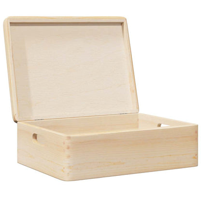 Scatola in Legno con Coperchio&Manici 40x30x13 cm Legno di Pino