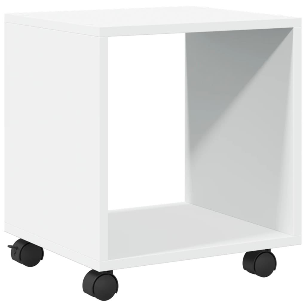 Mobiletto con Ruote Bianco 37x33x42,5 cm in Truciolato