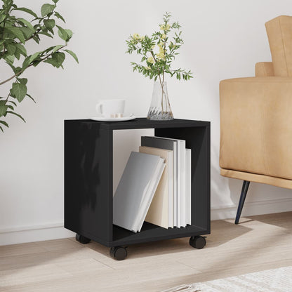 Mobiletto con Ruote Nero 37x33x42,5 cm in Truciolato