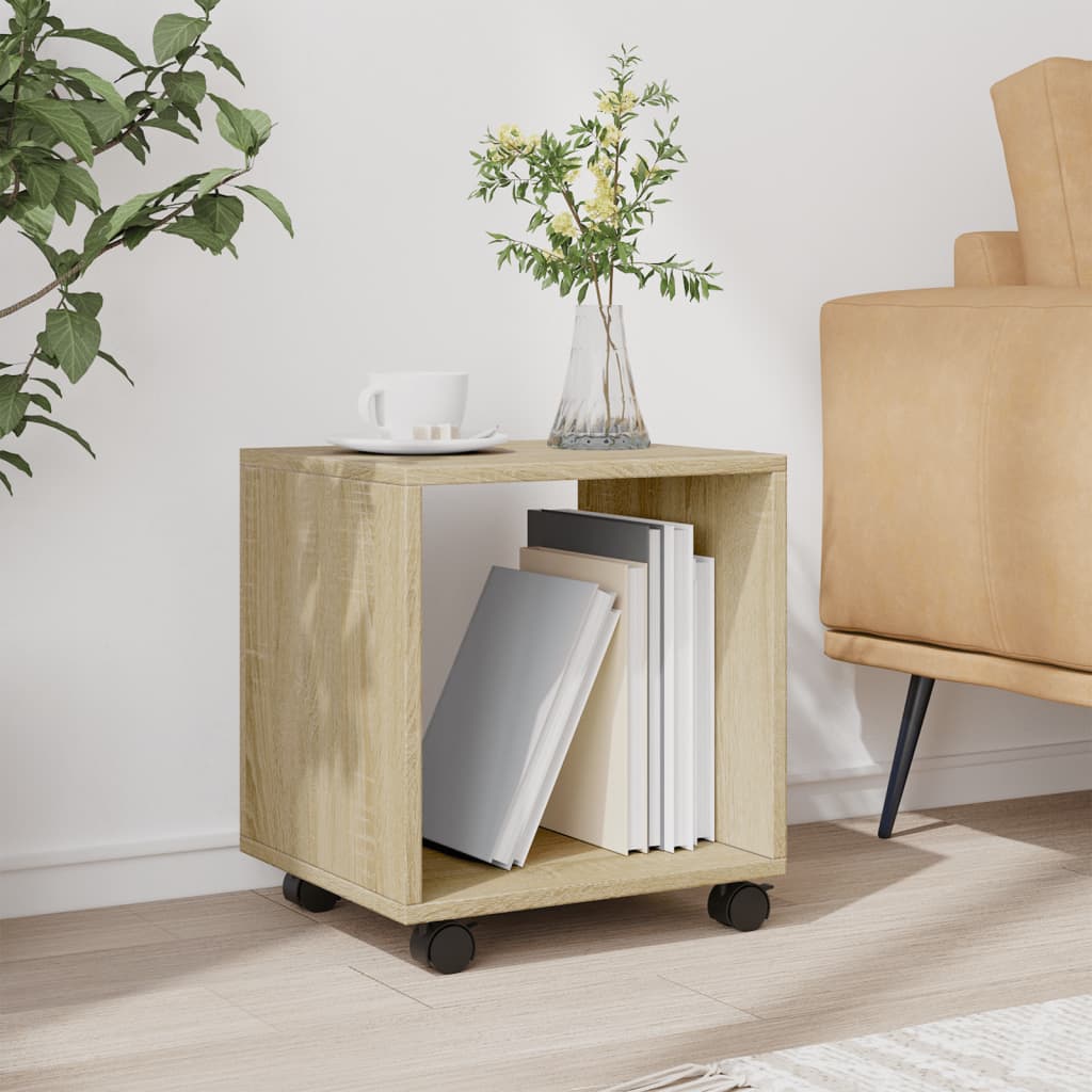 Mobiletto con Ruote Rovere Sonoma 37x33x42,5 cm in Truciolato