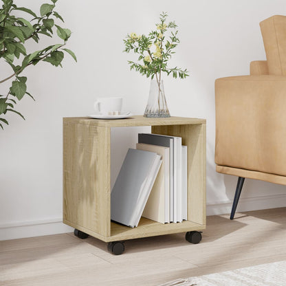 Mobiletto con Ruote Rovere Sonoma 37x33x42,5 cm in Truciolato