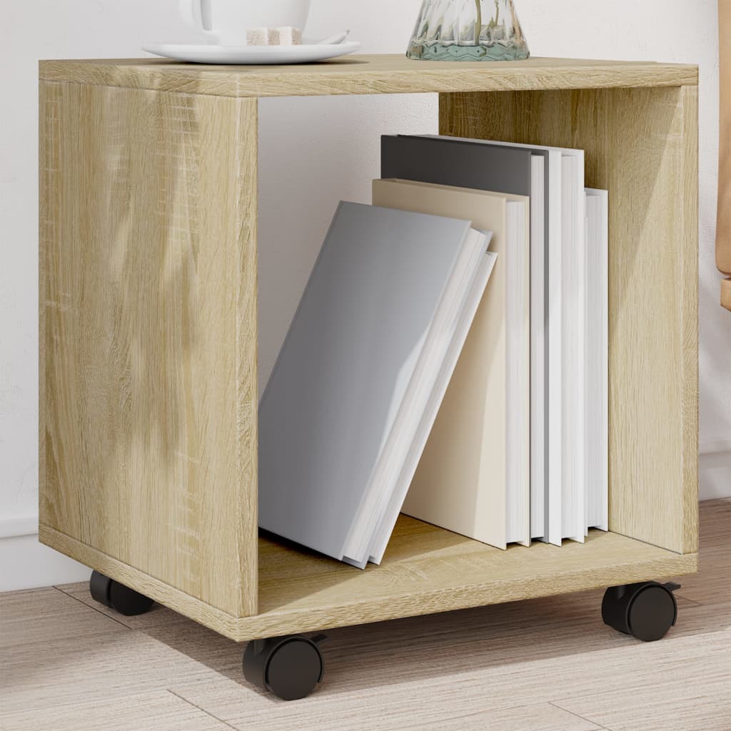 Mobiletto con Ruote Rovere Sonoma 37x33x42,5 cm in Truciolato
