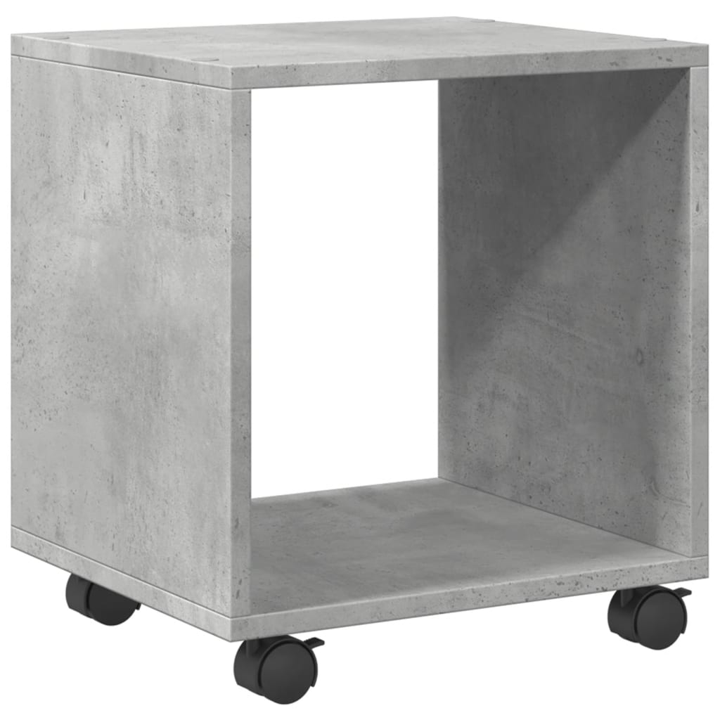 Mobiletto con Ruote Grigio Cemento 37x33x42,5 cm in Truciolato