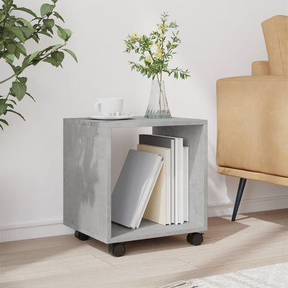 Mobiletto con Ruote Grigio Cemento 37x33x42,5 cm in Truciolato
