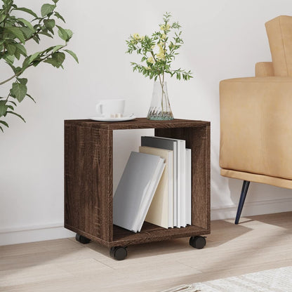 Mobiletto con Ruote Rovere Marrone 37x33x42,5 cm in Truciolato