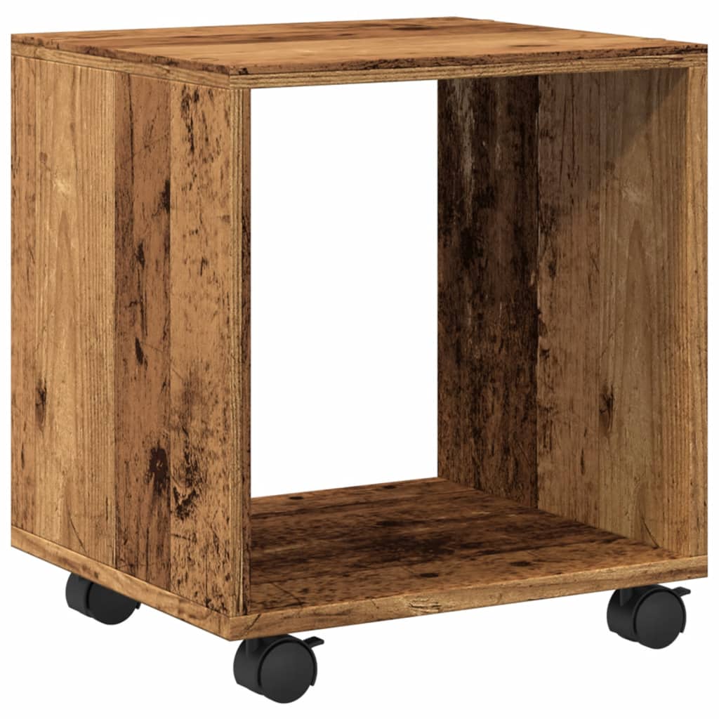 Mobiletto con Ruote Legno Antico 37x33x42,5 cm in Truciolato