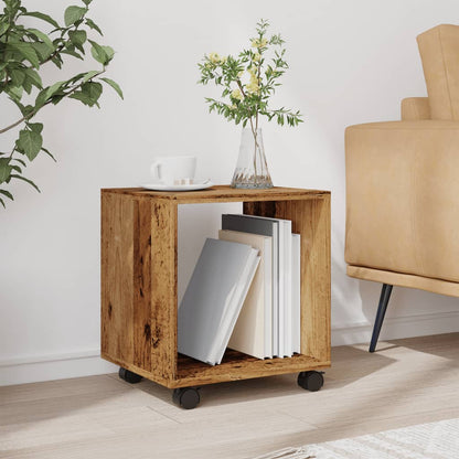 Mobiletto con Ruote Legno Antico 37x33x42,5 cm in Truciolato