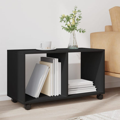 Mobiletto con Ruote Nero 72x33x42,5 cm in Truciolato