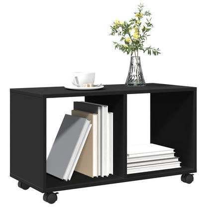 Mobiletto con Ruote Nero 72x33x42,5 cm in Truciolato