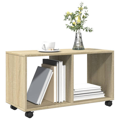 Mobiletto con Ruote Rovere Sonoma 72x33x42,5 cm in Truciolato