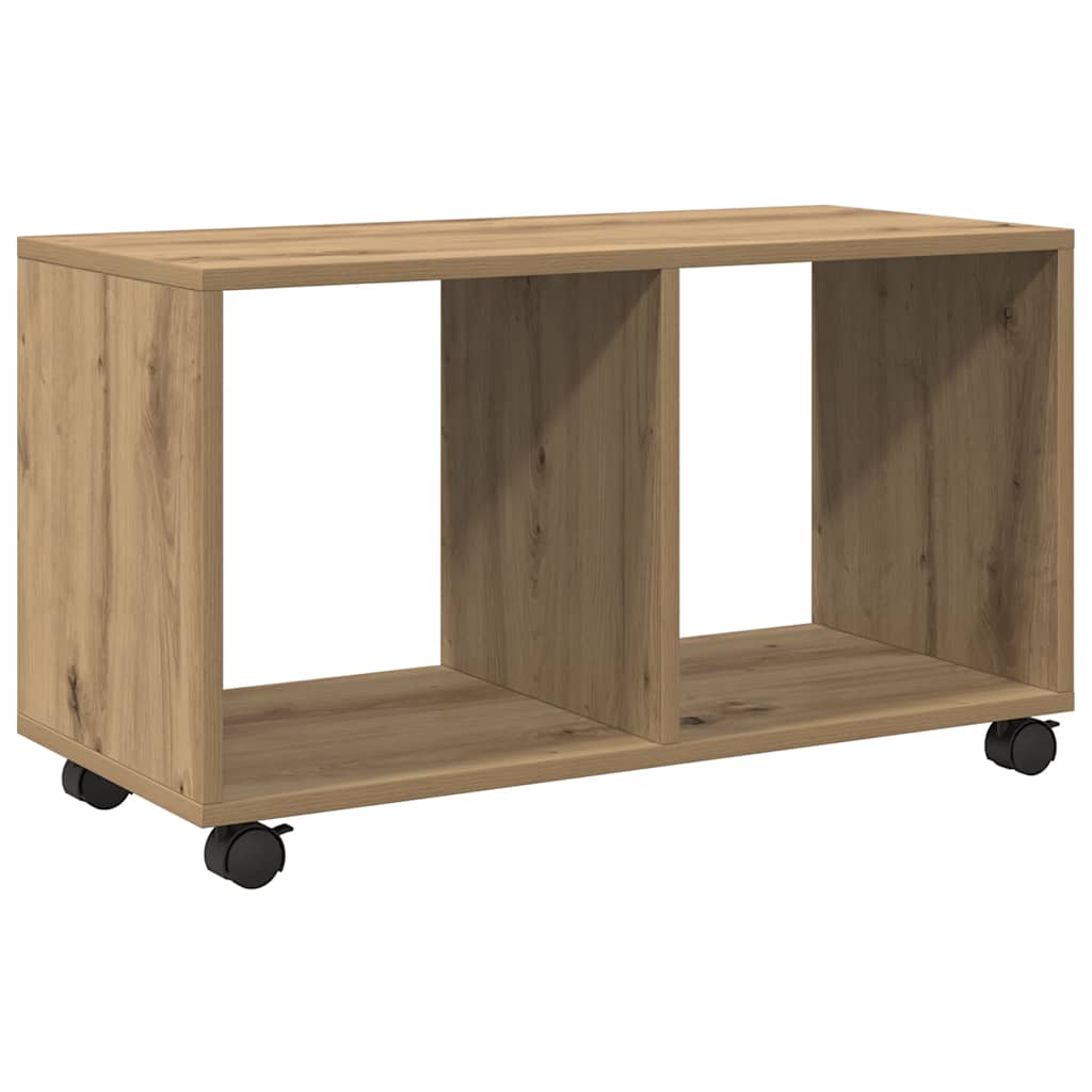 Mobiletto con Ruote Rovere Artigianale 72x33x42,5 cm Truciolato