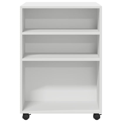 Tavolino con Ruote Bianco 55x60x78 cm in Truciolato