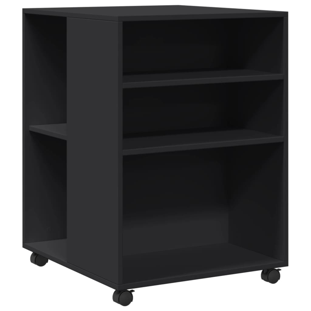 Tavolino con Ruote Nero 55x60x78 cm in Truciolato