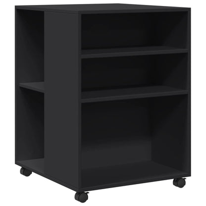 Tavolino con Ruote Nero 55x60x78 cm in Truciolato
