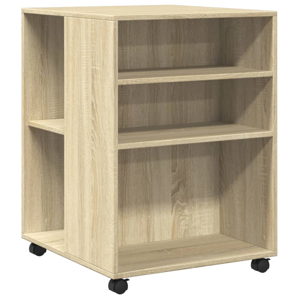 Tavolino con Ruote Rovere Sonoma 55x60x78 cm in Truciolato