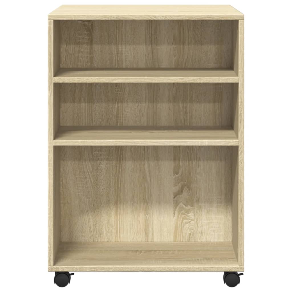 Tavolino con Ruote Rovere Sonoma 55x60x78 cm in Truciolato