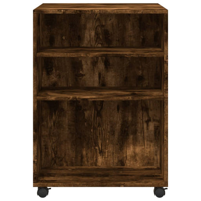 Tavolino con Ruote Rovere Fumo 55x60x78 cm in Truciolato