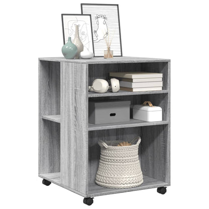 Tavolino con Ruote Grigio Sonoma 55x60x78 cm in Truciolato