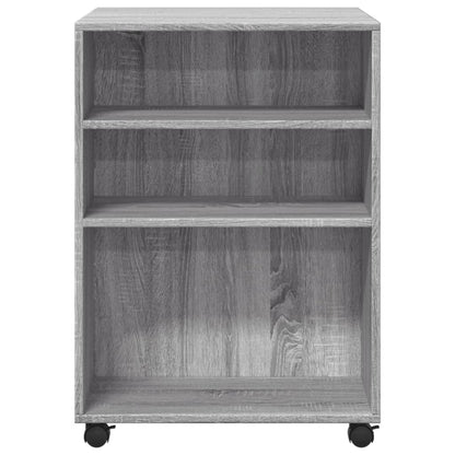 Tavolino con Ruote Grigio Sonoma 55x60x78 cm in Truciolato