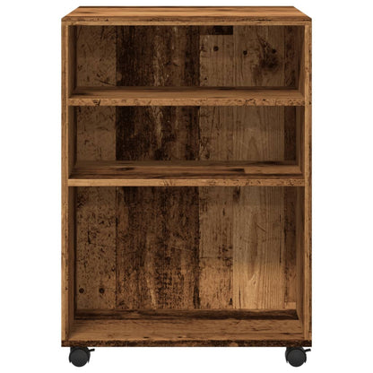 Tavolino con Ruote Legno Antico 55x60x78 cm in Truciolato