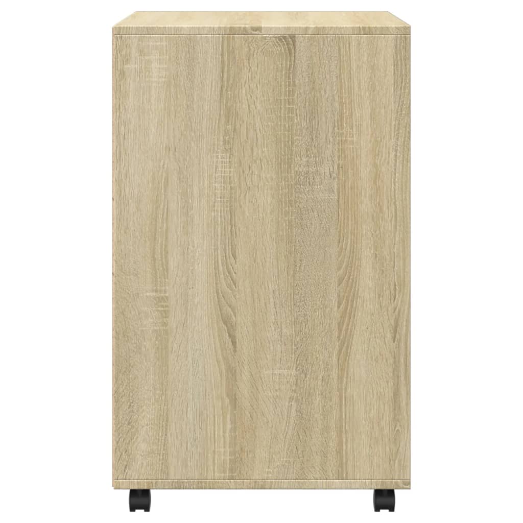 Mobiletto con Ruote Rovere Sonoma 60x48x81 cm in Truciolato