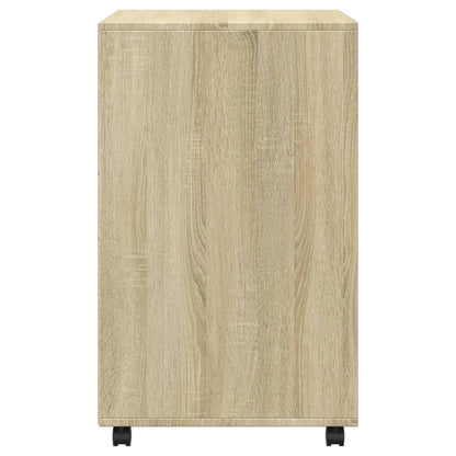 Mobiletto con Ruote Rovere Sonoma 60x48x81 cm in Truciolato