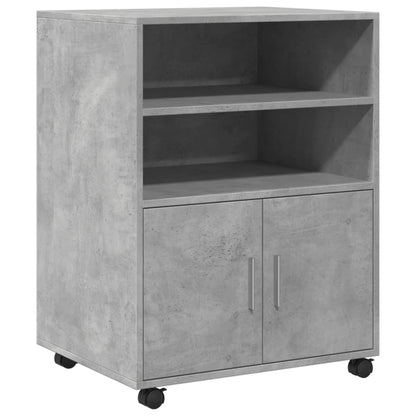Mobiletto con Ruote Grigio Cemento 60x48x81 cm in Truciolato