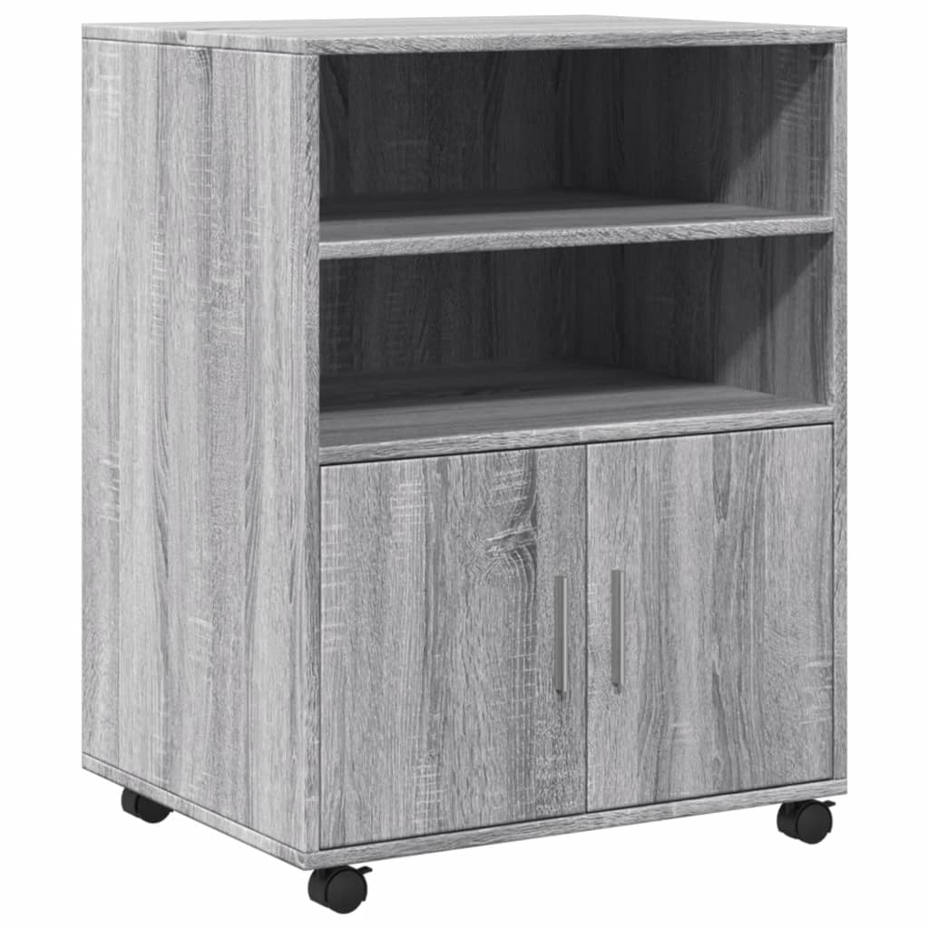 Armadietto con Ruote Grigio Sonoma 60x48x81cm in Truciolato