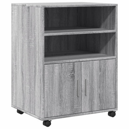 Armadietto con Ruote Grigio Sonoma 60x48x81cm in Truciolato