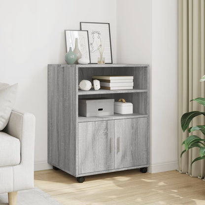 Armadietto con Ruote Grigio Sonoma 60x48x81cm in Truciolato