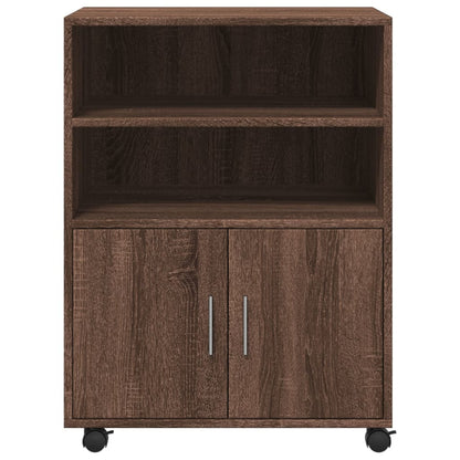 Armadietto con Ruote Rovere Marrone 60x48x81 cm in Truciolato