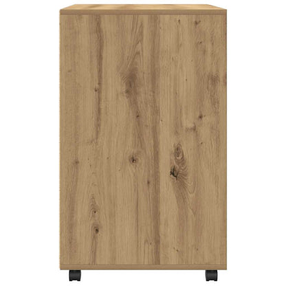 Armadietto con Ruote Rovere Artigianale 60x48x81 cm Truciolato