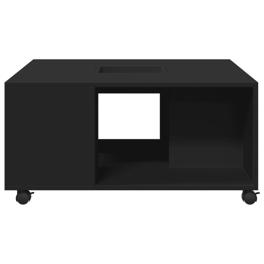 Tavolino da Salotto Nero 80x80x40 cm in Legno Multistrato