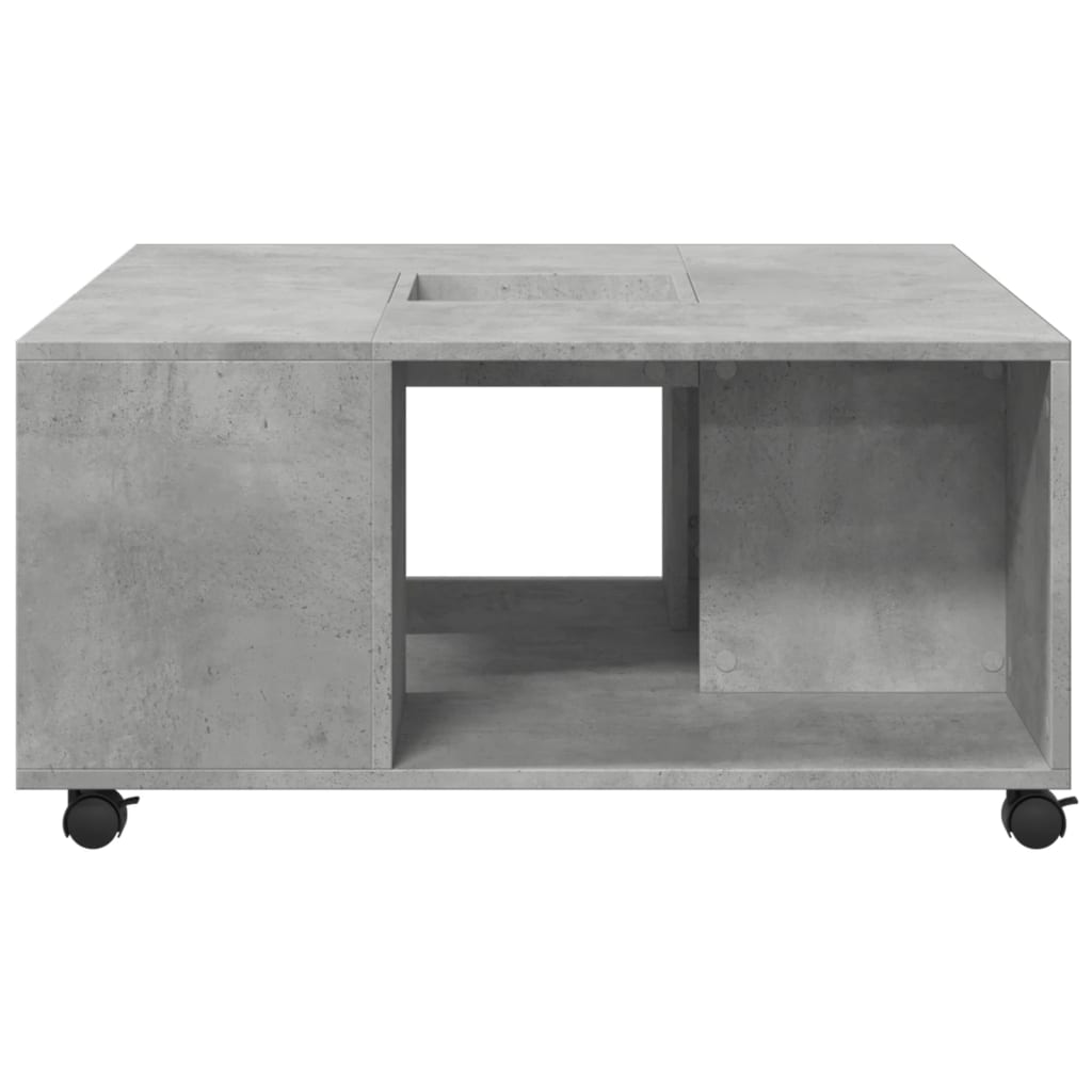 Tavolino da Salotto Grigio Cemento 80x80x40 cm in Truciolato