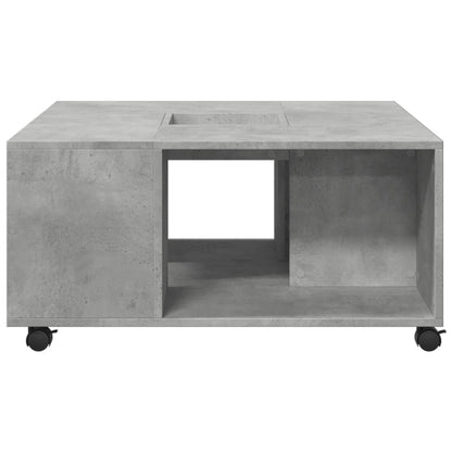 Tavolino da Salotto Grigio Cemento 80x80x40 cm in Truciolato