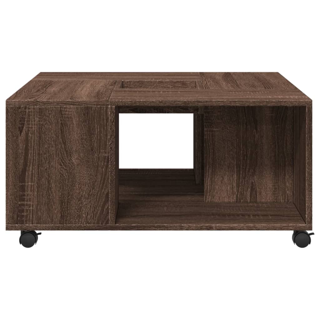 Tavolino da Salotto Rovere Marrone 80x80x40cm Legno Multistrato