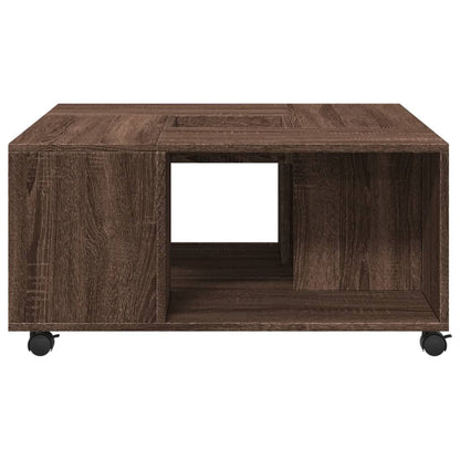 Tavolino da Salotto Rovere Marrone 80x80x40cm Legno Multistrato