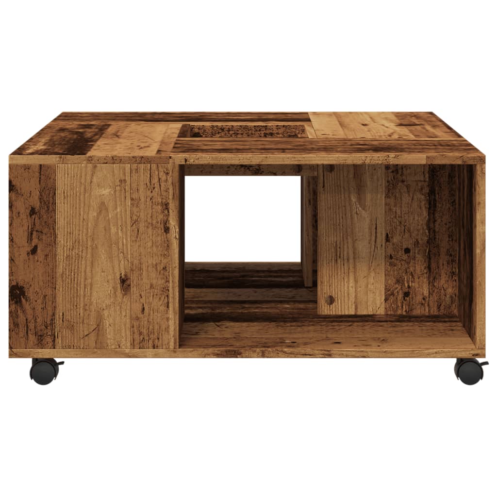 Tavolino da Salotto Legno Vecchio 80x80x40 cm in Truciolato