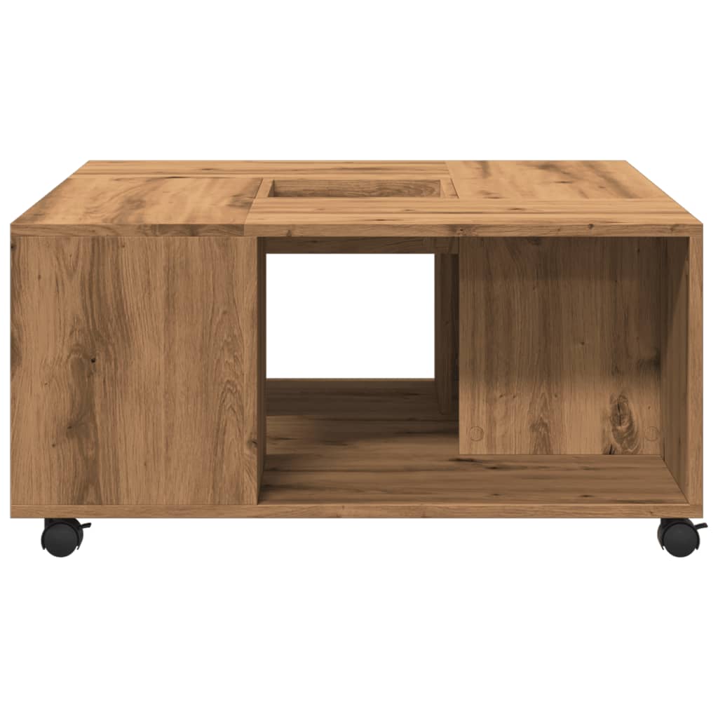 Tavolino da Salotto Rovere Artigianale 80x80x40cm in Truciolato