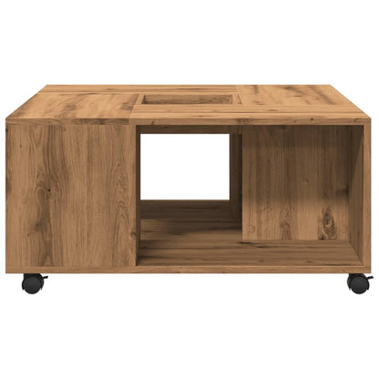Tavolino da Salotto Rovere Artigianale 80x80x40cm in Truciolato